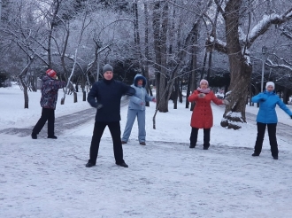 Открытие зимнего сезона единственной в России парковой гимнастики